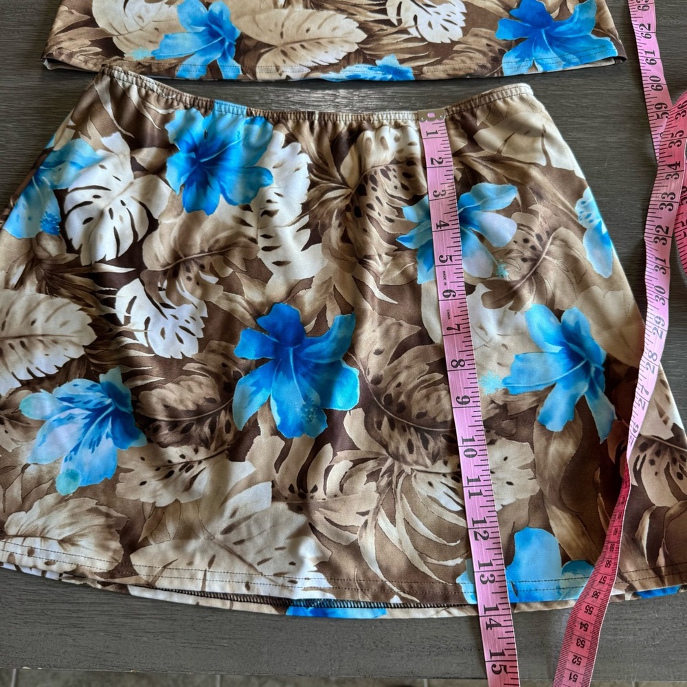 Vintage Skirt Set Tankini Swimsuit Tropical Floral S - Picture 10 of 10